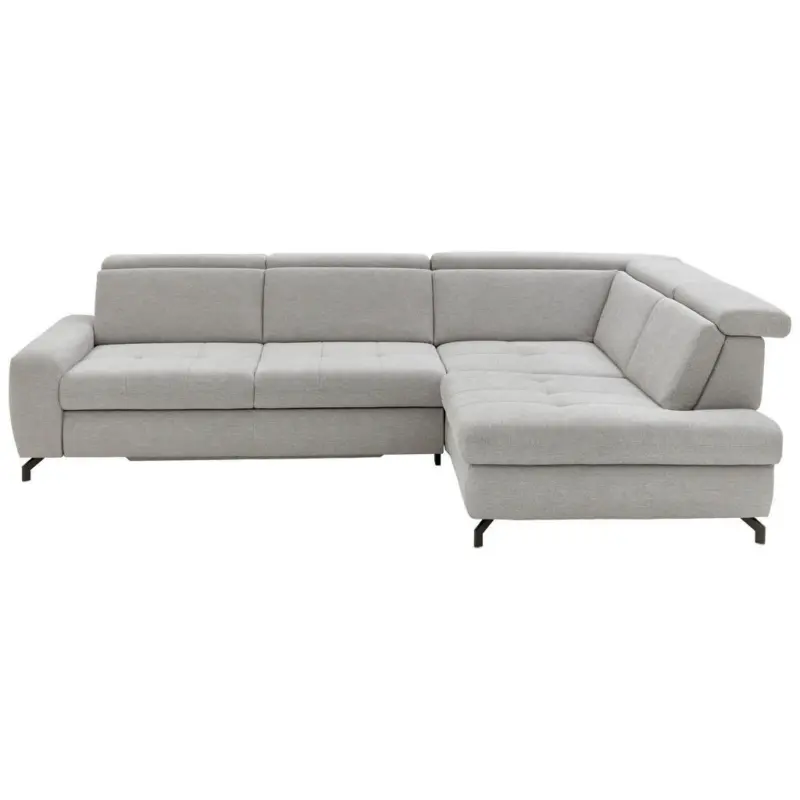 Ecksofa in Chenille Hellgrau 310/220 cm