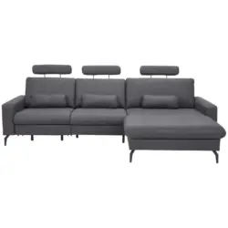 Ecksofa in Mikrofaser Anthrazit 302/180 cm