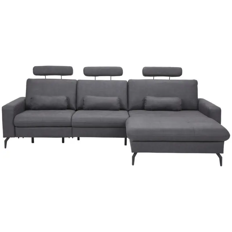 Ecksofa in Mikrofaser Anthrazit 302/180 cm