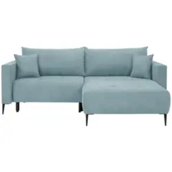 Ecksofa in Velours Mintgr&uuml;n