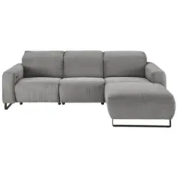 Ecksofa in Cord Dunkelgrau 266/180 cm
