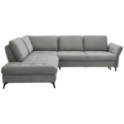 Ecksofa in Chenille Hellgrau 233/288 cm