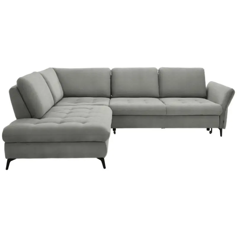 Ecksofa in Chenille Hellgrau 233/288 cm
