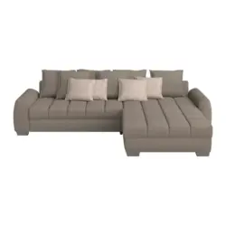 Ecksofa in Webstoff Taupe 320/226 cm