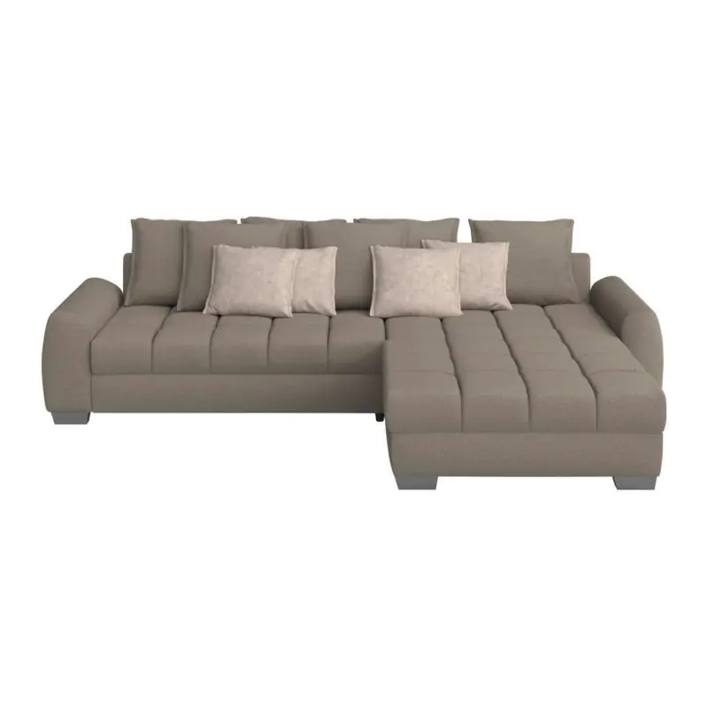 Ecksofa in Webstoff Taupe 320/226 cm