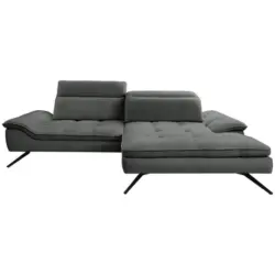 Ecksofa in Chenille Anthrazit 288/179-202 cm