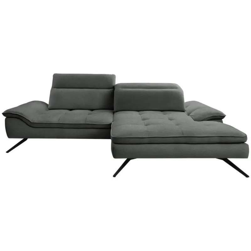 Ecksofa in Chenille Anthrazit 288/179-202 cm