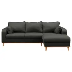 Ecksofa Beata in Mikrofaser Dunkelgrau 230/150 cm