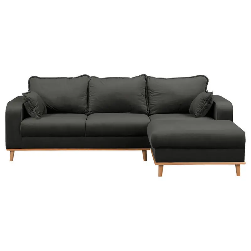 Ecksofa Beata in Mikrofaser Dunkelgrau 230/150 cm