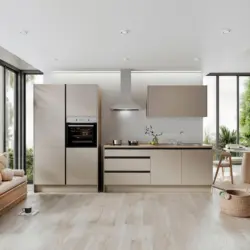 K&uuml;chenblock 335 cm in Grau, Schwarz, Kaschmir