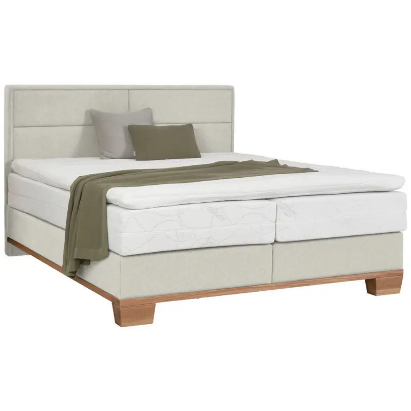 Boxspringbett 180/200 cm in Naturfarben, Eichefarben