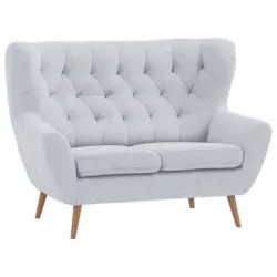 2-Sitzer-Sofa in Flachgewebe Hellgrau