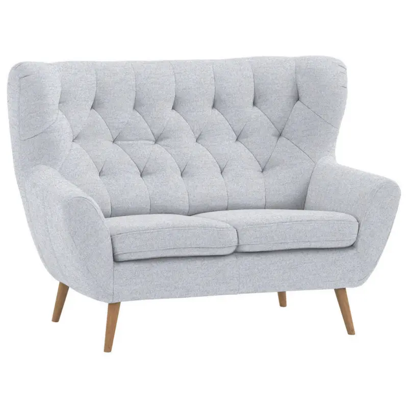 2-Sitzer-Sofa in Flachgewebe Hellgrau