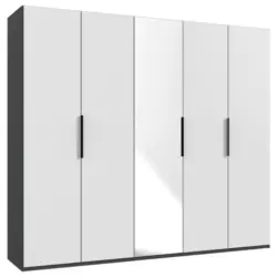 Dreht&uuml;renschrank in Graphitfarben, Wei&szlig;