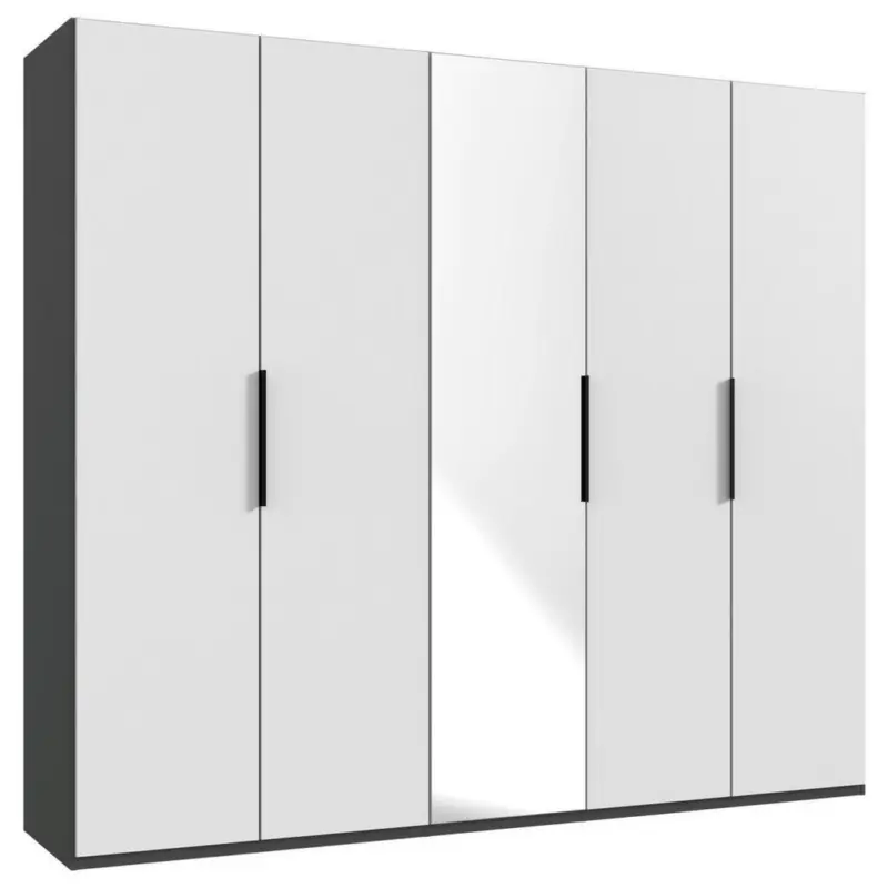 Dreht&uuml;renschrank in Graphitfarben, Wei&szlig;