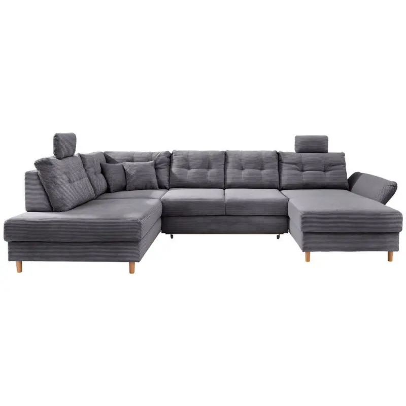 Wohnlandschaft in Cord Grau