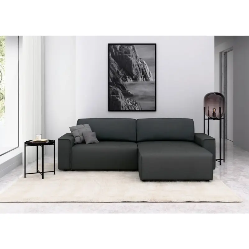 Ecksofa Chance in Struktur Anthrazit 265/164 cm