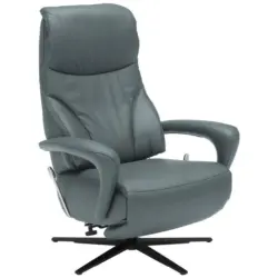 Relaxsessel in Leder Blaugrau