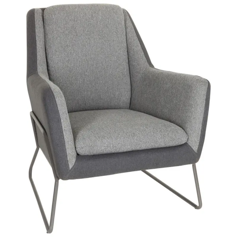 Sessel in Flachgewebe Hellgrau, Dunkelgrau