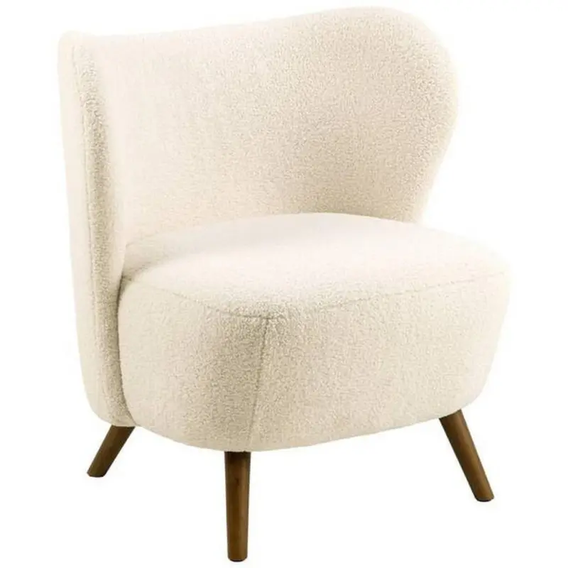 Sessel in Teddystoff Creme