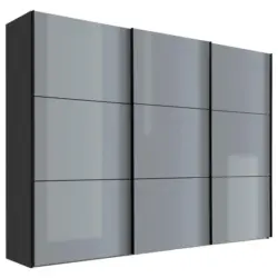 Schwebet&uuml;renschrank in Hellgrau, Dunkelgrau