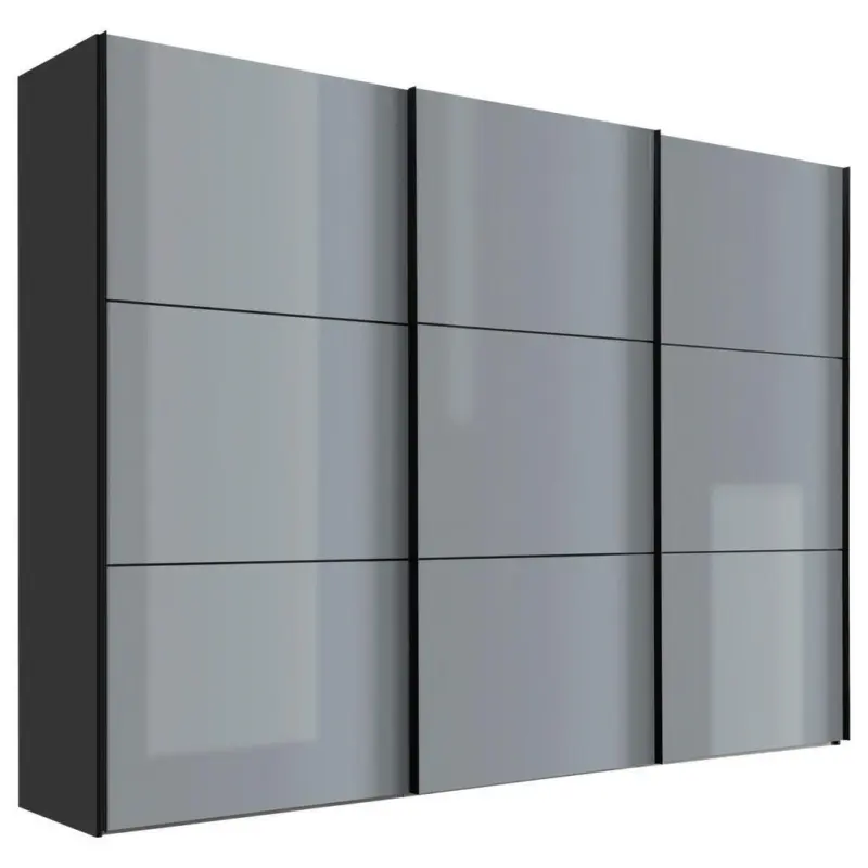 Schwebet&uuml;renschrank in Hellgrau, Dunkelgrau