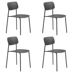 Stuhl-Set 4 St&uuml;ck stapelbar, abwischbar