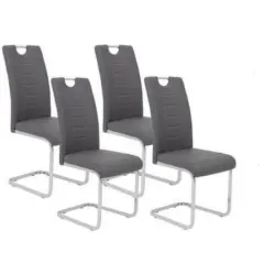 Schwingstuhl-Set 4 St&uuml;ck mit Griff Lederlook