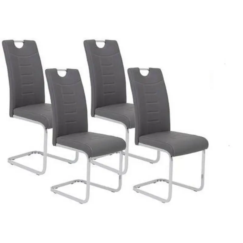 Schwingstuhl-Set 4 St&uuml;ck mit Griff Lederlook