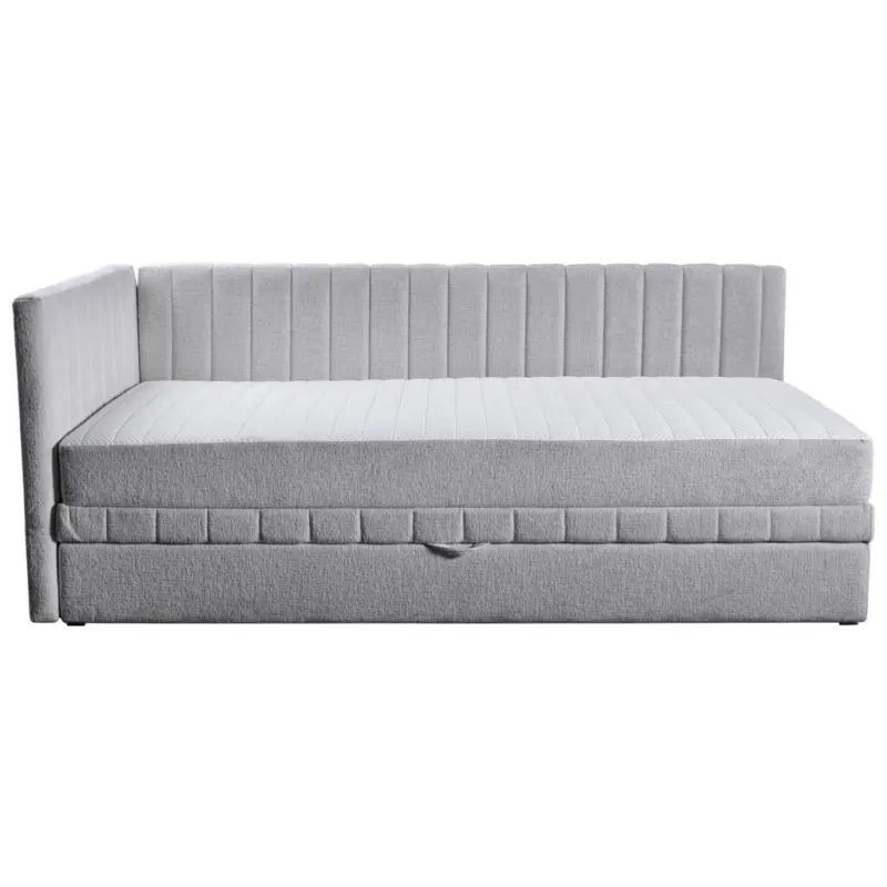 Schlafsofa Roma in Chenille, Jacquard Hellgrau