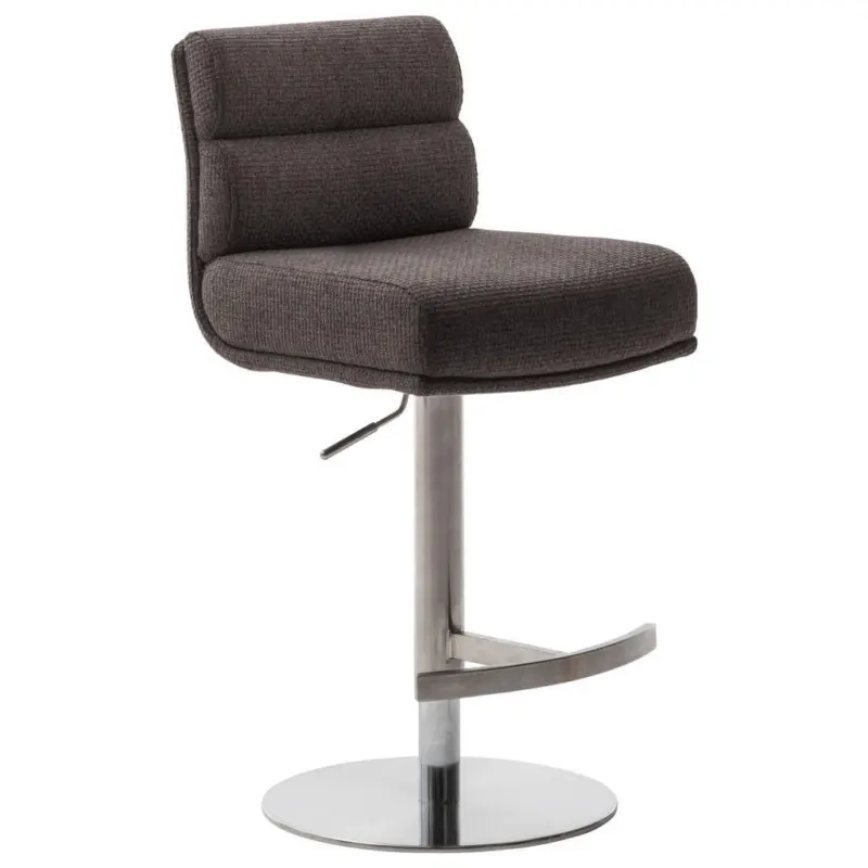 Barhocker in Edelstahlfarben, Cappuccino