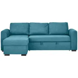 Ecksofa in Webstoff Petrol 155/243 cm