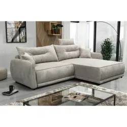 Ecksofa Fresh in Struktur Graubraun 264/195 cm