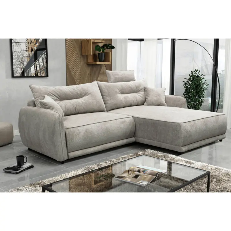 Ecksofa Fresh in Struktur Graubraun 264/195 cm