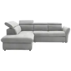 Ecksofa in Mikrofaser Hellgrau