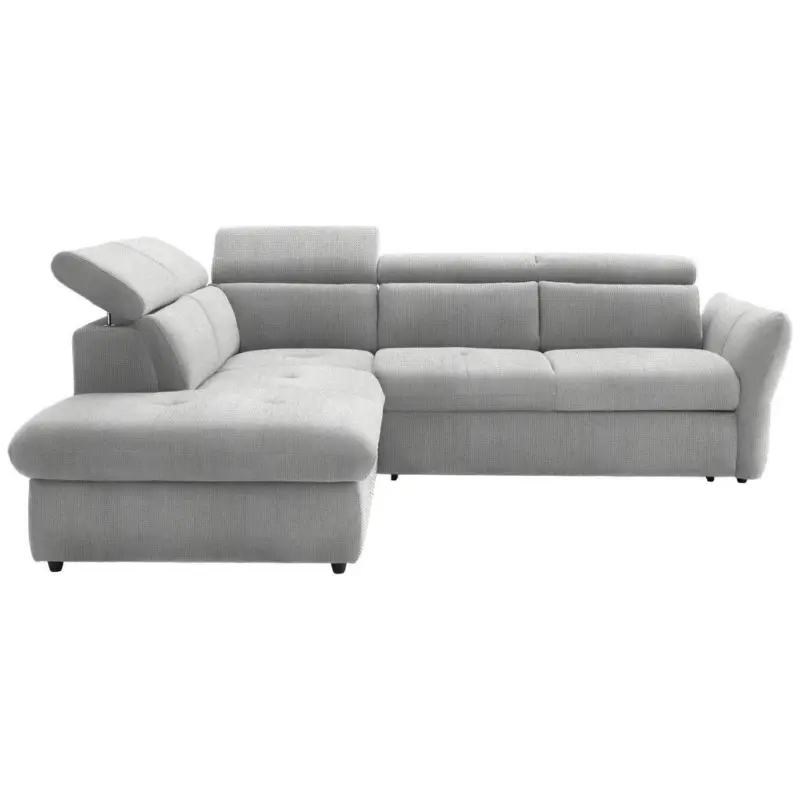 Ecksofa in Mikrofaser Hellgrau
