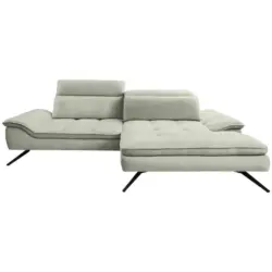 Ecksofa in Chenille Greige 288/179-202 cm