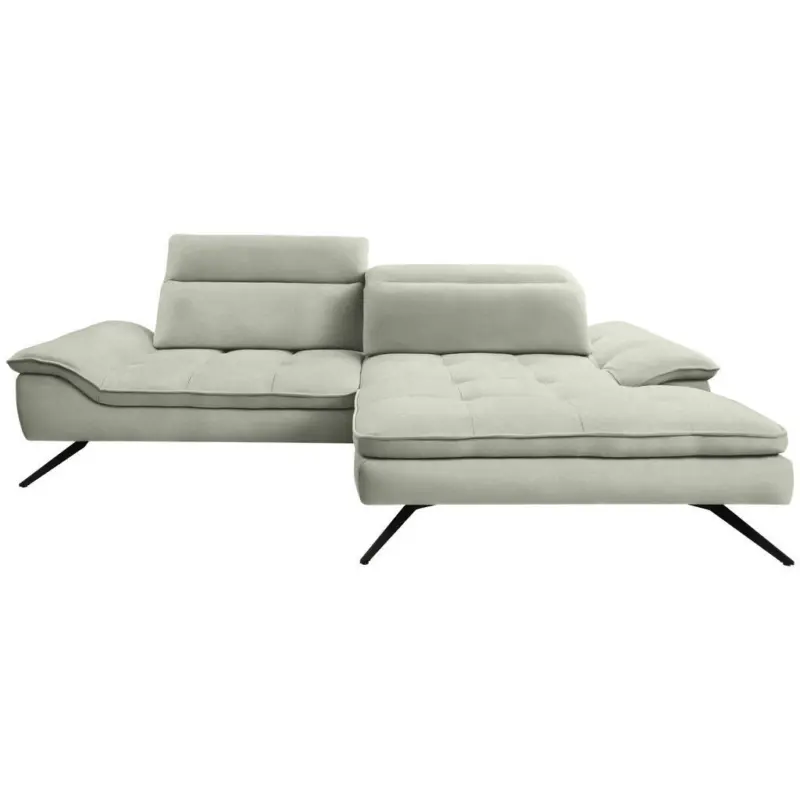 Ecksofa in Chenille Greige 288/179-202 cm