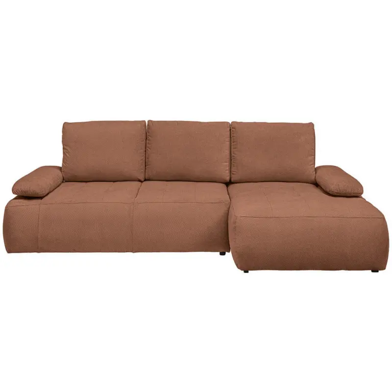 Ecksofa in Webstoff Dunkelorange