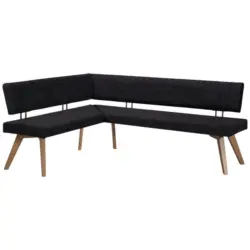 Eckbank 180/220 cm in Anthrazit, Wildeiche