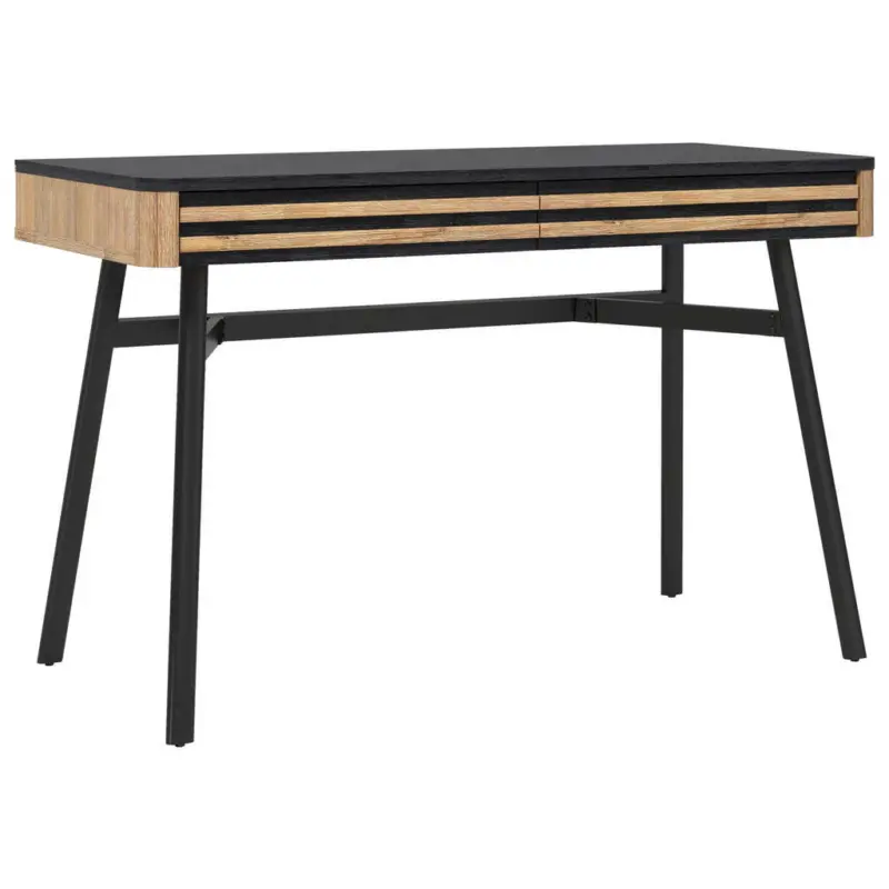 Schreibtisch 120/55/76 cm in Schwarz, Akaziefarben