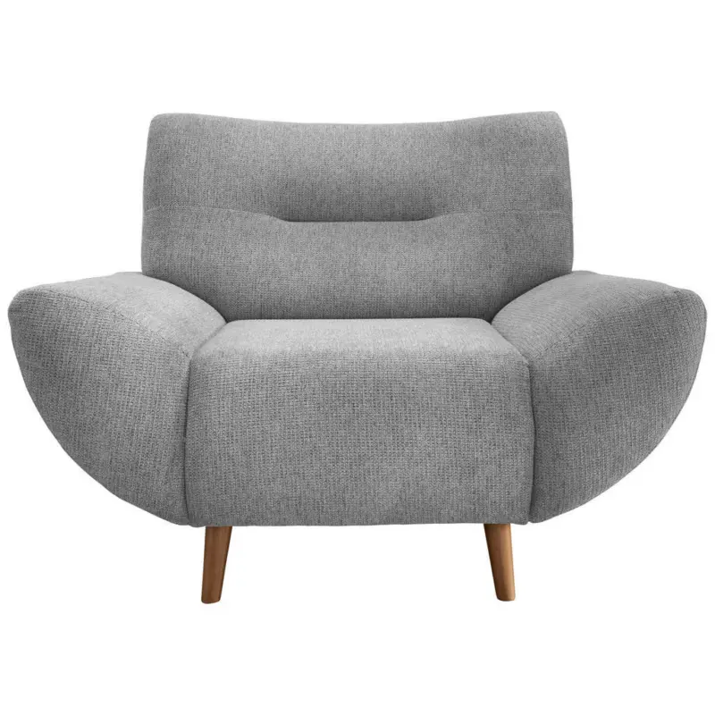 Sessel in Chenille Silberfarben