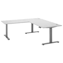 Eckschreibtisch h&ouml;henverstellbar, Kabeldurchlass, Memoryschalter