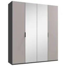 Faltt&uuml;renschrank in Graphitfarben, Grau, Sahara