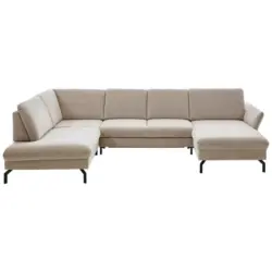 Wohnlandschaft in Velours Graubraun