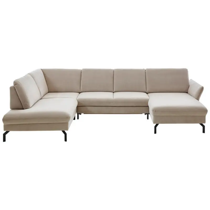 Wohnlandschaft in Velours Graubraun