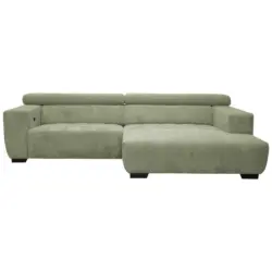 Ecksofa in Webstoff Olivgr&uuml;n 279/182 cm