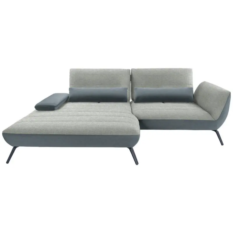Ecksofa in Webstoff Hellgrau 191/273 cm