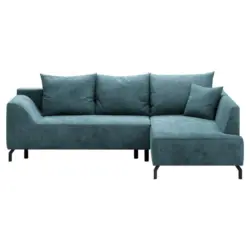Eckschlafsofa in Cord Mintgr&uuml;n