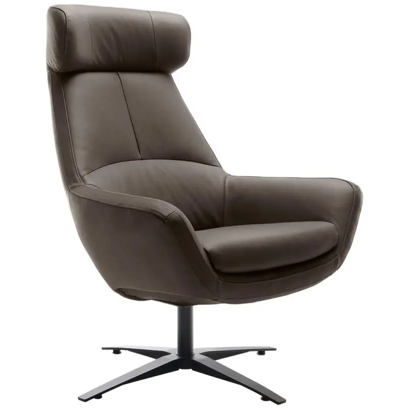 Sessel in Echtleder Grau